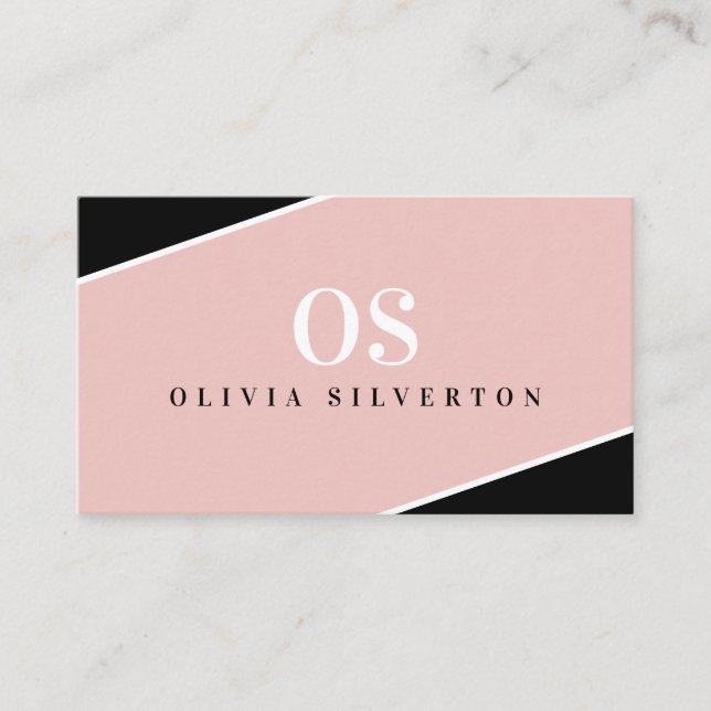 CREATIVE CORNERS Classic monogram, schwarz pink we Visitenkarte (Vorderseite)