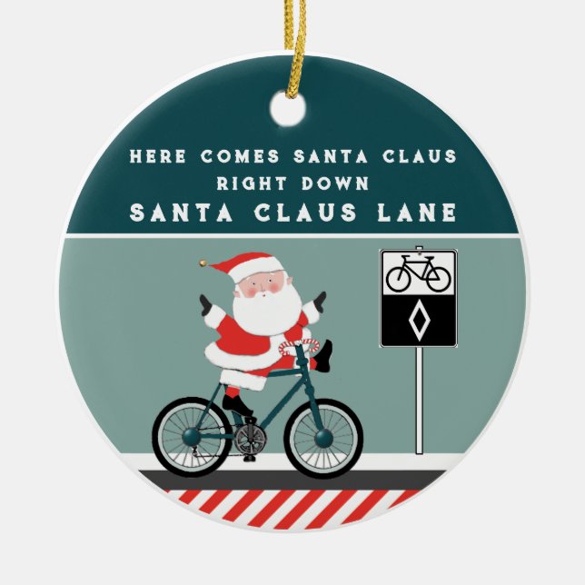 Creative Cyclist Biking Weihnachten 2023 Keramik Ornament (Vorne)