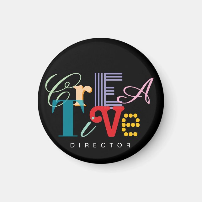 Creative director one word cool typography magnet (Vorne)