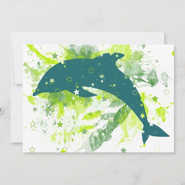 Creative Dolphin Design Einladung (Vorderseite)