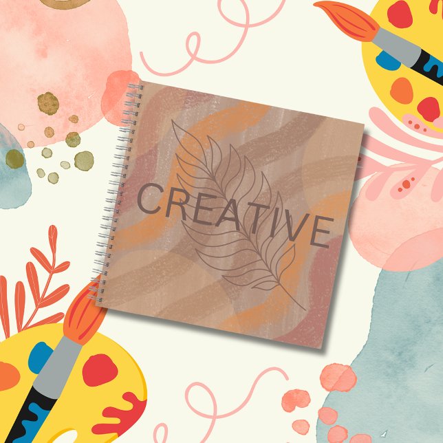 Creative Earthy Browns Minimalistisch Sketchbook Notizbuch (Von Creator hochgeladen)