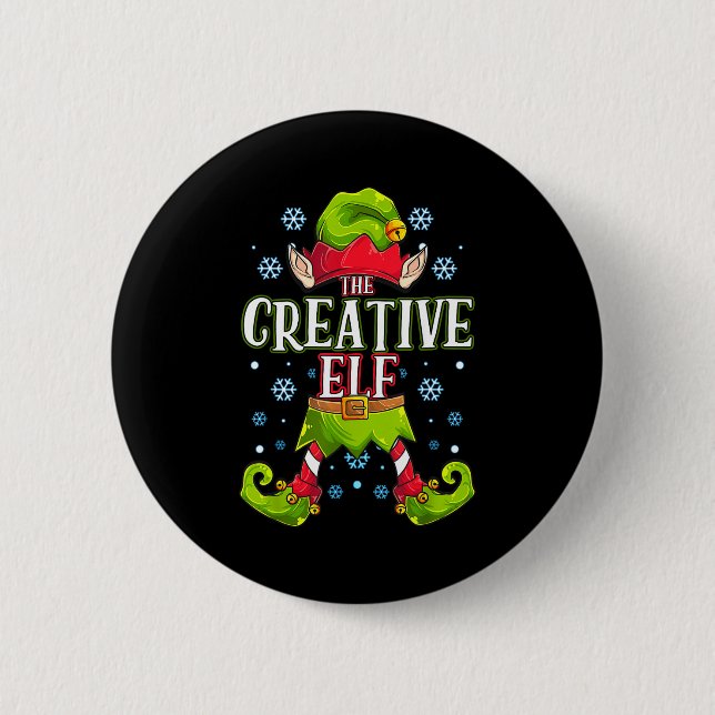 Creative Elf Matching Family Group Christmas Party Button (Vorderseite)