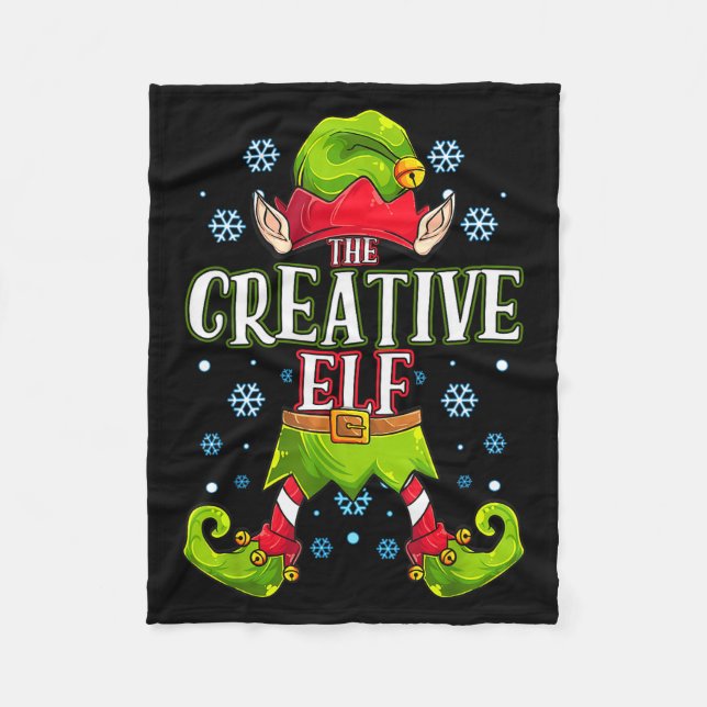 Creative Elf Matching Family Group Christmas Party Fleecedecke (Vorderseite)