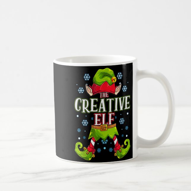 Creative Elf Matching Family Group Christmas Party Kaffeetasse (Rechts)