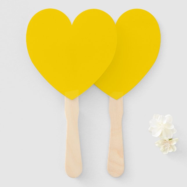 Creative Expression Hot Bold Yellow Heart Fächer (Vorne und Hinten)