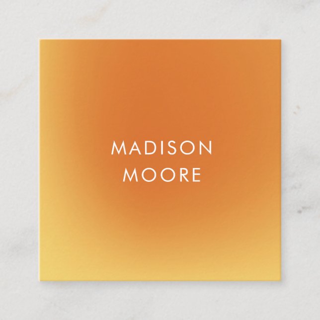 Creative farbenfrohe gelbe Orangenfarben Gradient  Quadratische Visitenkarte (Vorderseite)