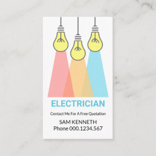 Creative, farbenfrohe Leuchte Leuchtmittel-Elektri Visitenkarte