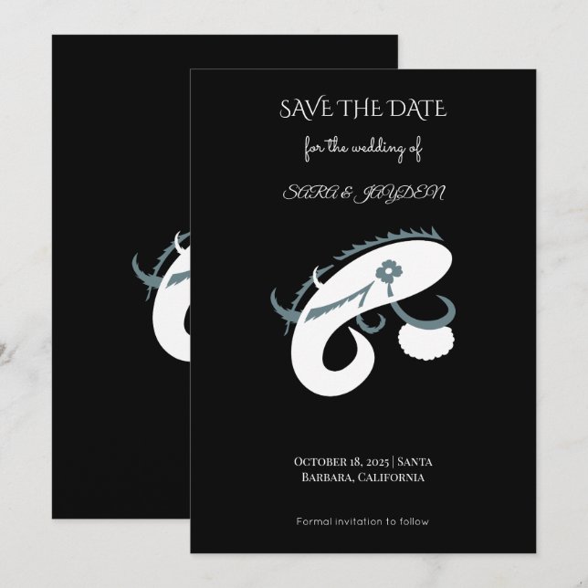 Creative Fishing Logo – Modern Angler Design Save The Date (Vorne/Hinten)
