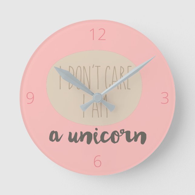 Creative Funny Text | Einhorn | Baby Kinderzimmer  Runde Wanduhr (Vorderseite)