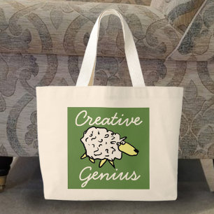 "Creative Genius" Sheep Cartoon Project Bag Jumbo Stoffbeutel