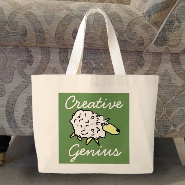 "Creative Genius" Sheep Cartoon Project Bag Jumbo Stoffbeutel (Von Creator hochgeladen)
