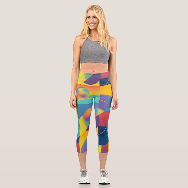 Creative Geometric: Abstrakte Vintage Abdeckung. Capri Leggings (Vorderseite)