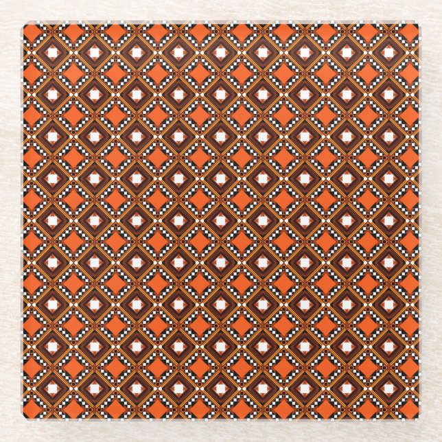 Creative Geometric, Modernes Abstraktes Rot. Glasuntersetzer (Vorderseite)