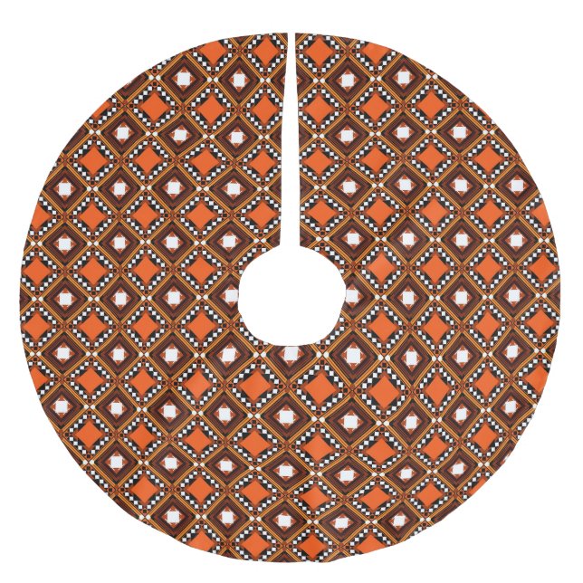 Creative Geometric, Modernes Abstraktes Rot. Polyester Weihnachtsbaumdecke (Vorderseite)
