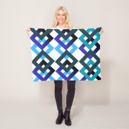 Creative geometry blue tones fleecedecke