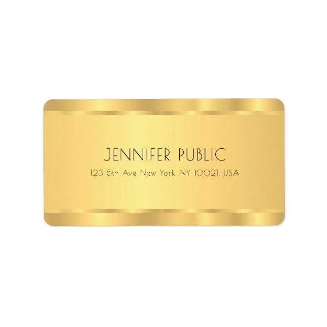 Creative Glamour Gold Elegante Vorlage Modernes De Adressaufkleber (Vorne)