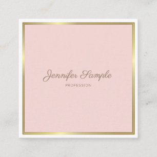 Creative Gold Blush Pink Handschrift Schriftart Te Quadratische Visitenkarte