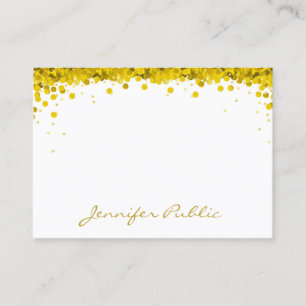 Creative Gold Confetti Handschrift Text Template Visitenkarte
