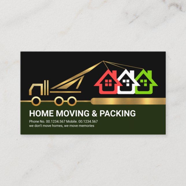 Creative Gold Crane Border Zuhause Moving Visitenkarte (Vorderseite)