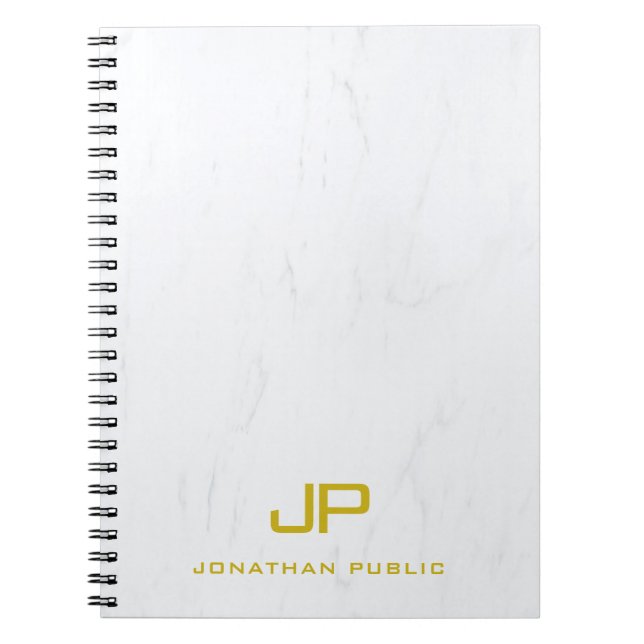 Creative Gold Monogram Marble Moderne Elegante Sch Notizblock (Vorderseite)