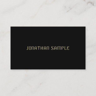 Creative Gold Text Moderne Minimalistische Schwarz Visitenkarte