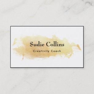 Creative Gold Watercolor Pinselstrich Schwarze Kon Visitenkarte