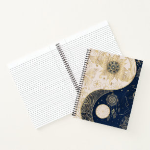 Creative Gold Yin Yang Night Day Mandala Notizbuch