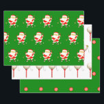 Creative Golf Christmas Geschenkpapier Set<br><div class="desc">Einzigartiges Geschenkpapier für Ihren Lieblingsgolfliebhaber mit den Mustern Santa Golfer,  Golf Tee und Weihnachtscreme.</div>