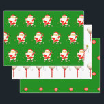 Creative Golf Christmas Geschenkpapier Set<br><div class="desc">Einzigartiges Geschenkpapier für Ihren Lieblingsgolfliebhaber mit den Mustern Santa Golfer,  Golf Tee und Weihnachtscreme.</div>