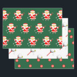 Creative Golf Christmas Geschenkpapier Set<br><div class="desc">Niedliches Golfurlaub-Geschenkstück für Ihren Lieblingsgolfliebhaber mit Mrs. Claus Golfer, Golf Tee und Weihnachts Pfefferminzbonbons.</div>