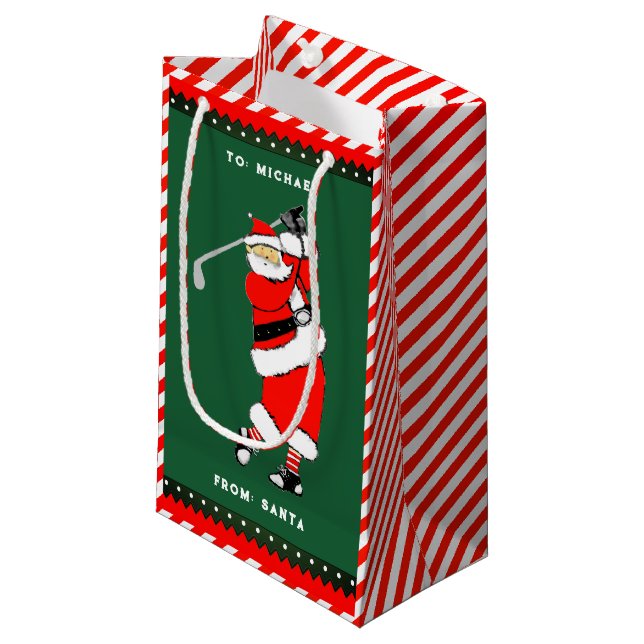 Creative Golf Weihnachten Kleine Geschenktasche Geschenktüte (Vorderseite Schrägansicht)
