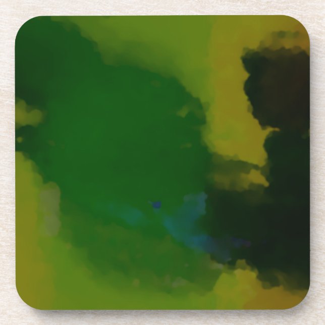 Creative Green Yellow Abstrakt Getränkeuntersetzer (Vorderseite)