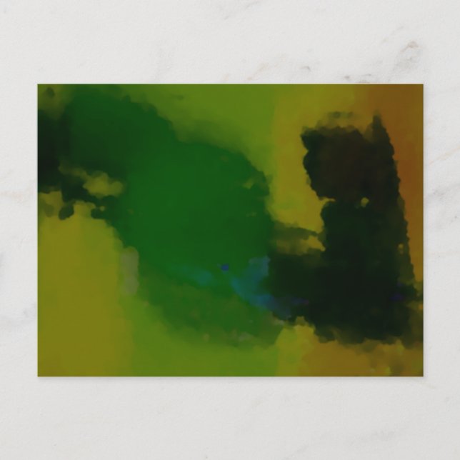Creative Green Yellow Abstrakt Postkarte (Vorderseite)