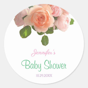 Creative Handgeschriebene Baby Dusche Wasserfarben Runder Aufkleber