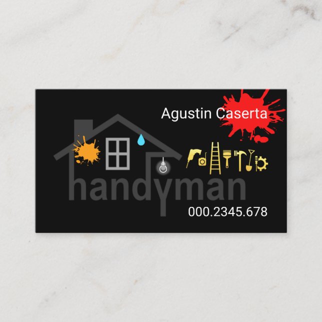 Creative Handyman Zuhause-Gebäude Visitenkarte (Vorderseite)