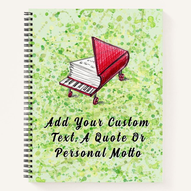 Creative Harmony Spritzer Piano-Inspiriert Limecre Notizbuch (Vorderseite)