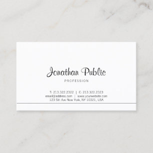 Creative kalligraphische Design Trendy Minimalisti Visitenkarte