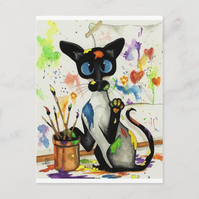 Creative Kitty Cat Postkarte (Vorderseite)