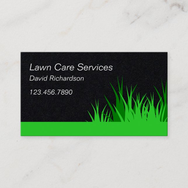 Creative Lawn Mowing Care Services Black Visitenkarte (Vorderseite)