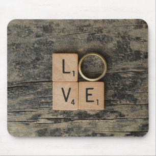 Creative Liebe Word mit Srcabble Elements Mousepad