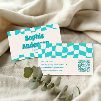 Creative Minimal Professional Modern Teal Wavy Visitenkarte
