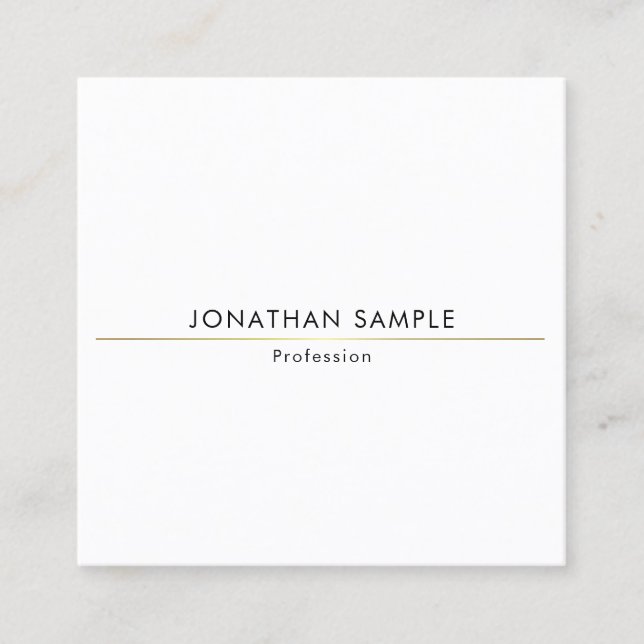 Creative Minimalistisch Design Gold Schlicht Trend Quadratische Visitenkarte (Vorderseite)