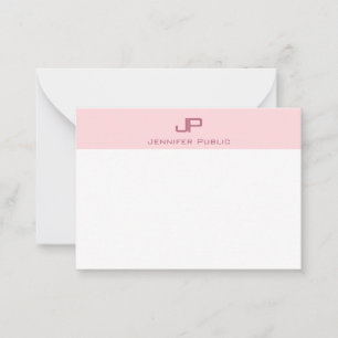 Creative Mit Monogramm Blush Pink Minimalistisch T Mitteilungskarte
