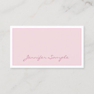 Creative Modern Blush Pink Script Einfach Visitenkarte