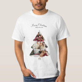 Creative Modern Christmas Tree Foto Collage T-Shirt