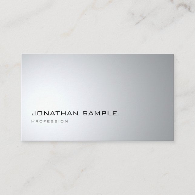 Creative Modern Design Sleek Schlicht Trendy Silve Visitenkarte (Vorderseite)
