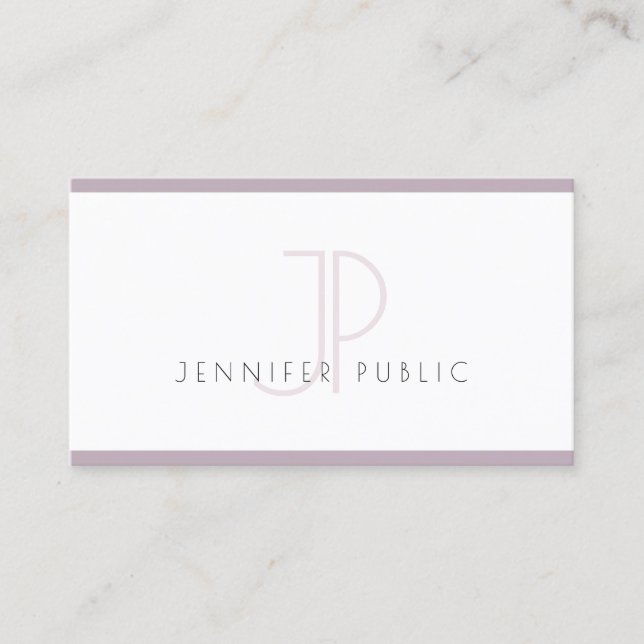Creative Modern Minimalistisch Schlicht Lila Visitenkarte (Vorderseite)
