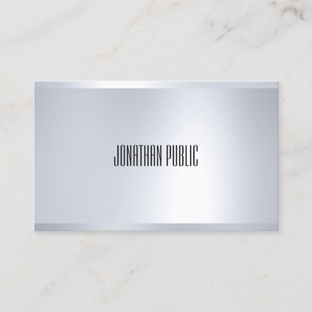 Creative Modern Silver Look Eleganter Glamour Schl Visitenkarte (Vorderseite)