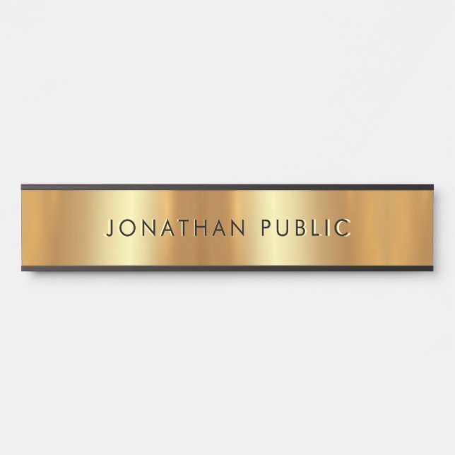 Creative, moderne, einfache Design Schwarz-Gold-Vo Türschild (Vorderseite )