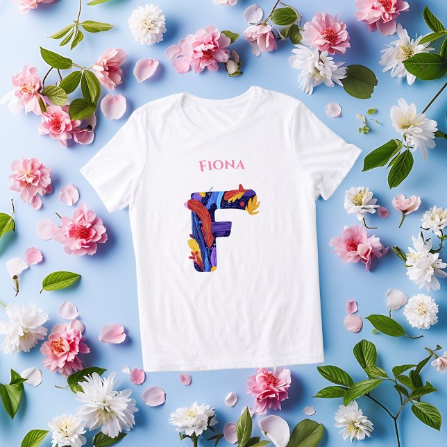 Creative Monogram - Letter F | Lebhafter Geburtsta Tri-Blend Shirt (Von Creator hochgeladen)